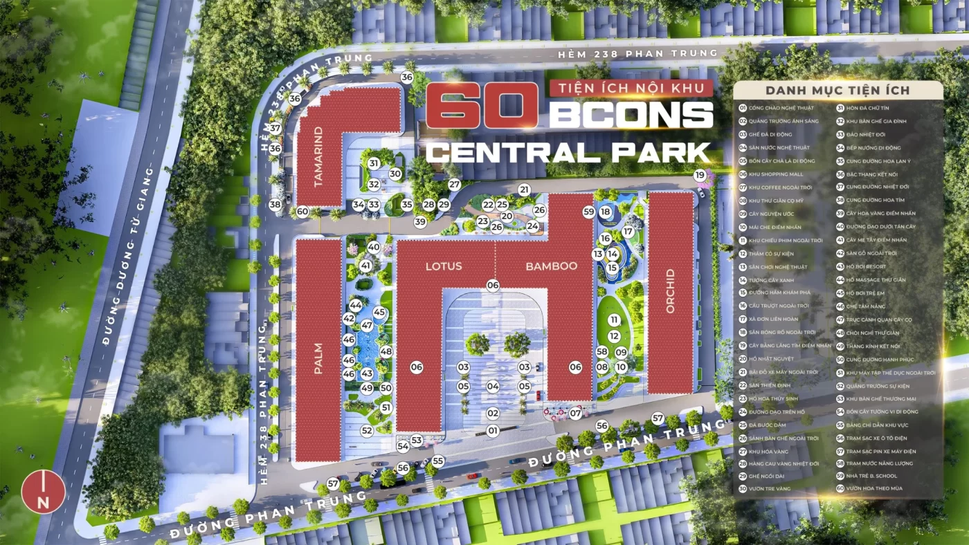 Mặt bằng tổng thể tiện ích — Bcons Central Park